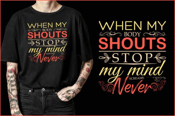 Fitness Typography T-Shirt Design V3 Graphics