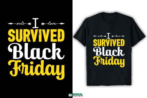 Funny I Survived Black Friday Graphics for T-Shirt Designs