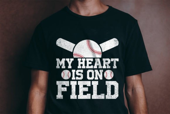 My Heart is on Field Baseball SVG: Graphics for T-Shirt Designs