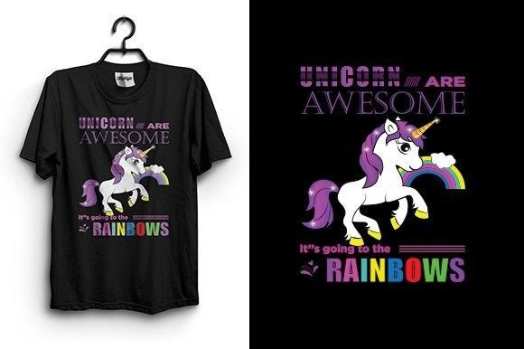 Unicorns Are Awesome T-Shirt Design Graphics Review