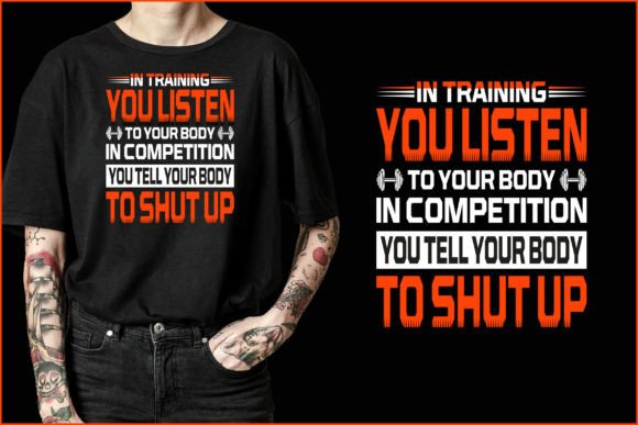 Workout Typography Tee Design: Graphics & T-Shirt Designs